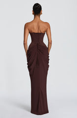 Chiara Maxi Dress - Plum Brown