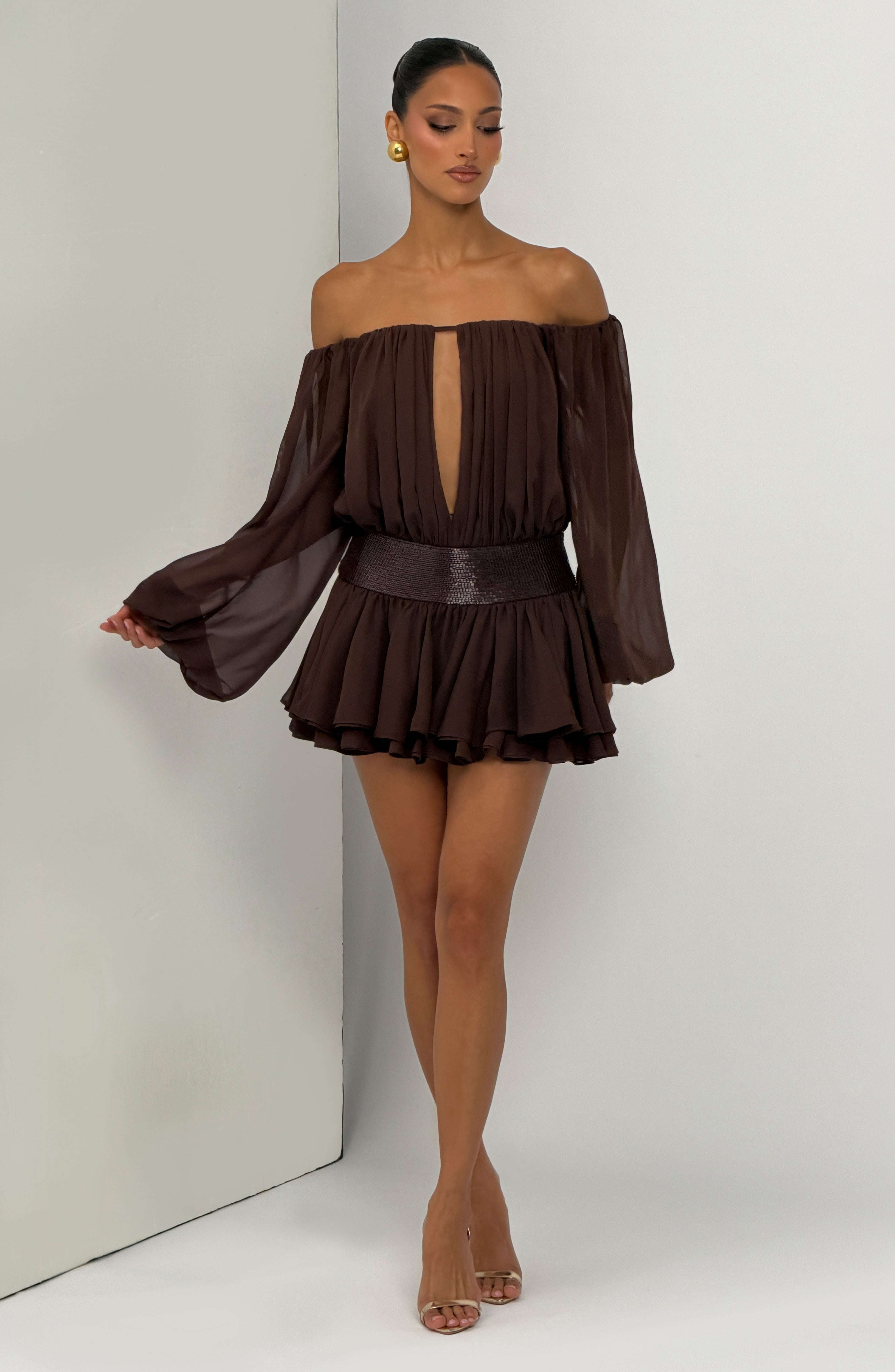 Deja Playsuit - Plum Brown