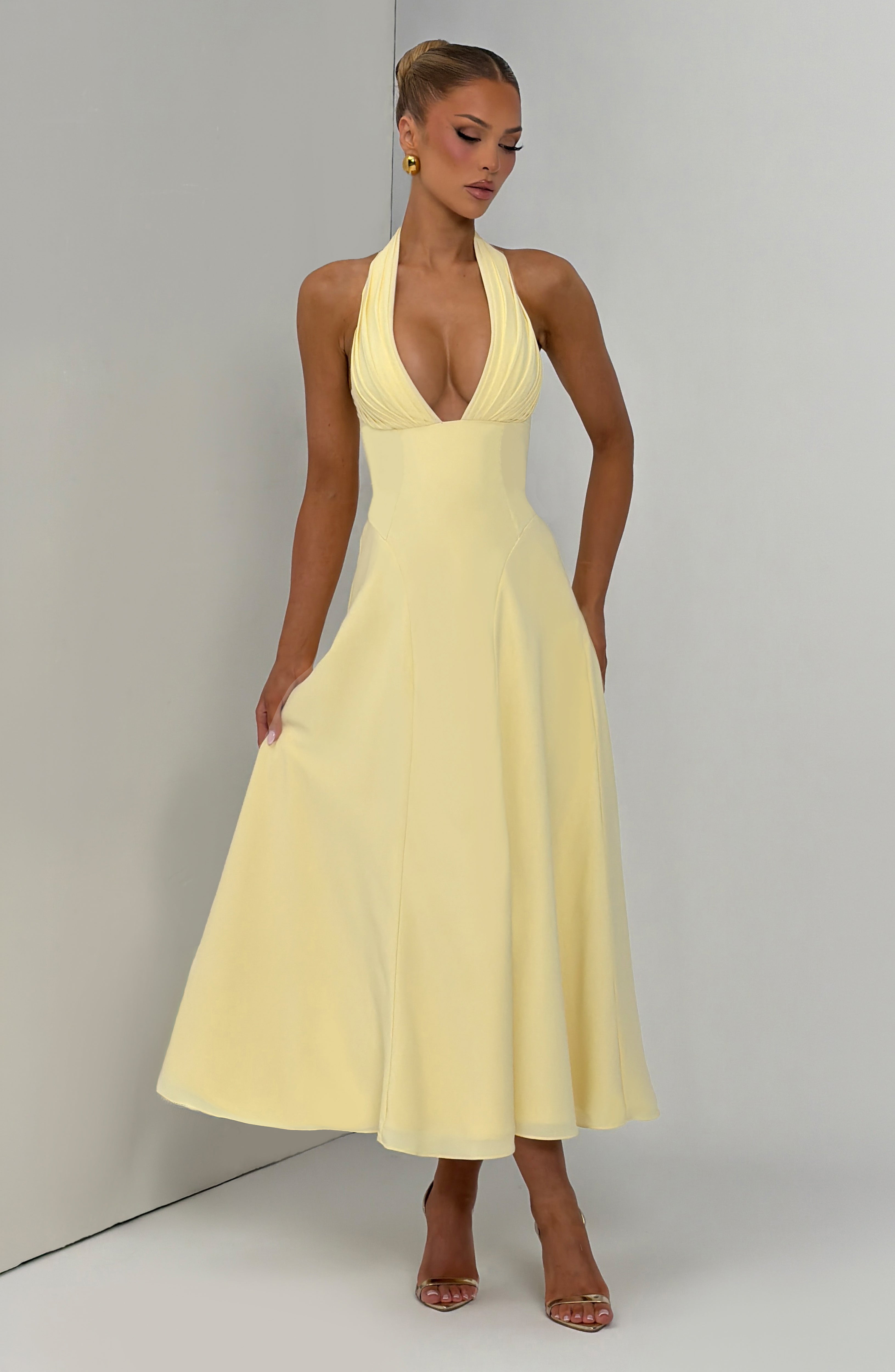 Hayden Midi Dress - Lemon