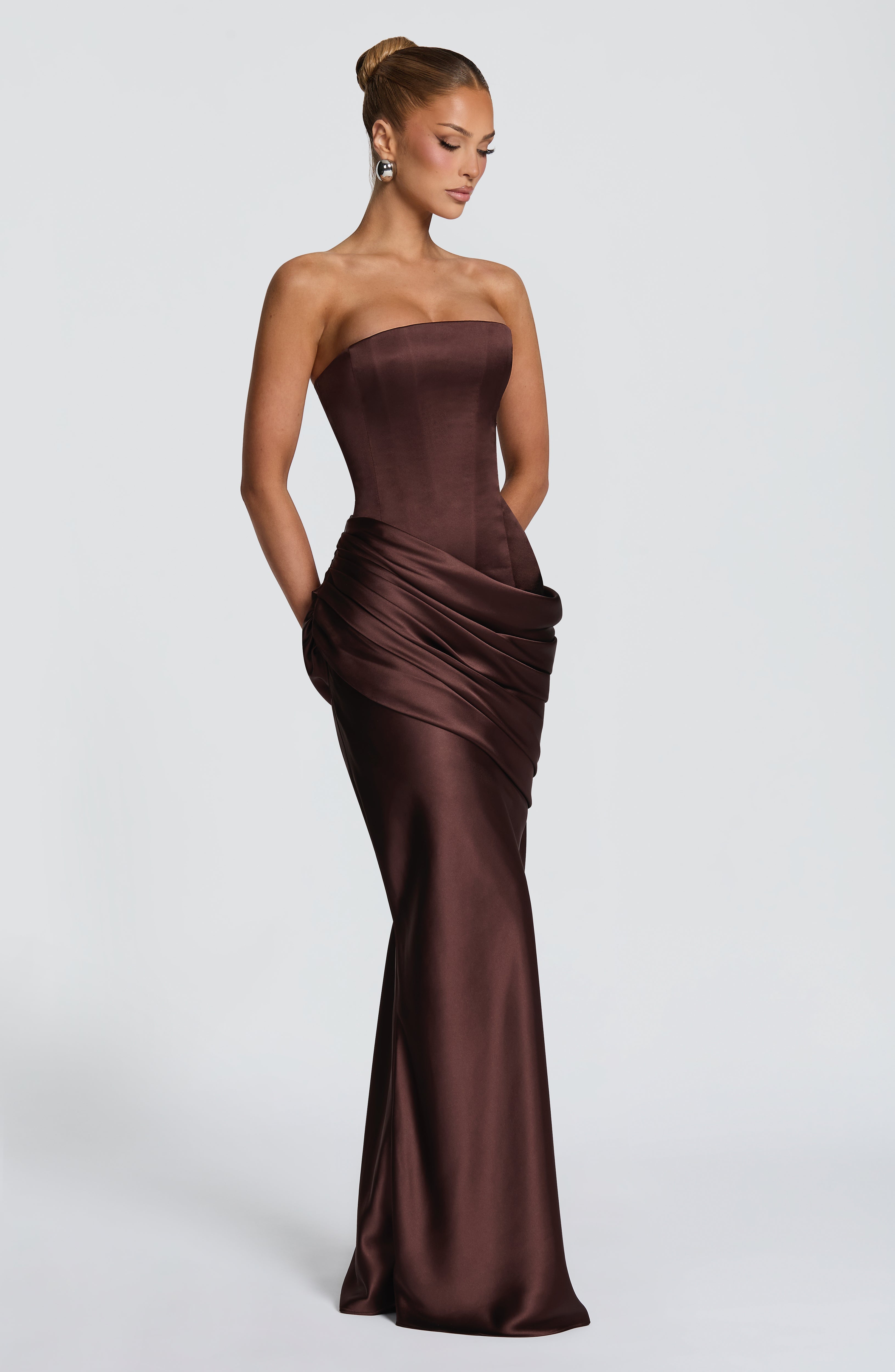 Ella Maxi Dress - Plum Brown