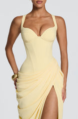 Elara Maxi Dress - Lemon